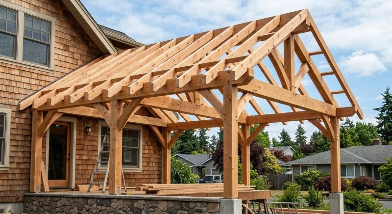 Porch Roof Framing in Kansas City, KS
