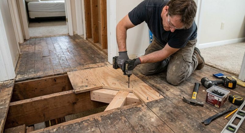 Squeaky Wood Floor Repair in Conroe, TX