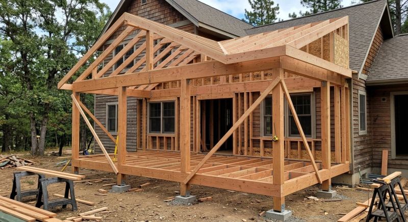 Porch Roof Framing in Conroe, TX