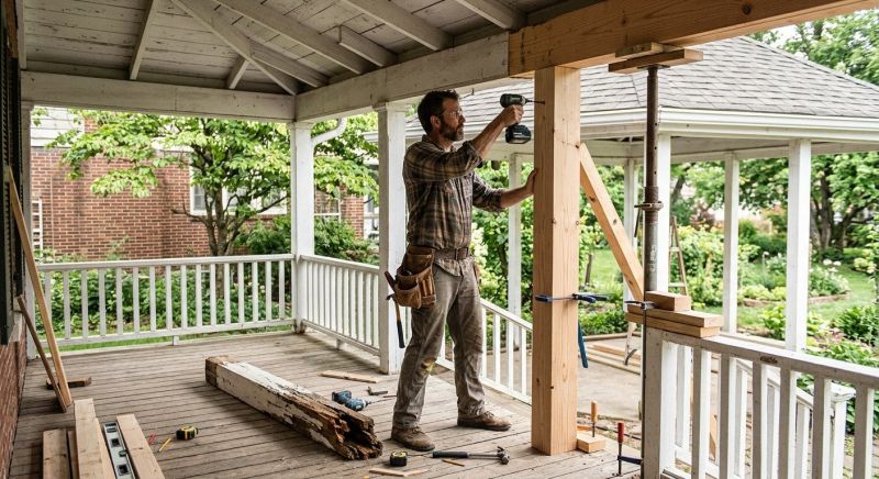 Portico Post Replacement in Kansas City, KS